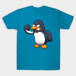 Mad Cartoon Penguin T-Shirt